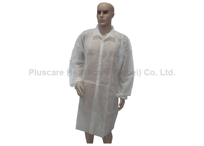 Disposable Three Layer SMS Lab Coats , Clean Room Lab Coats Latex Free