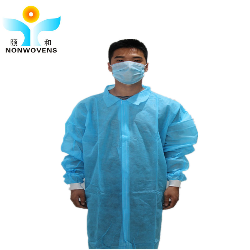 2540gsm Microporous Disposable Lab Coat , Knit Cuff Disposable