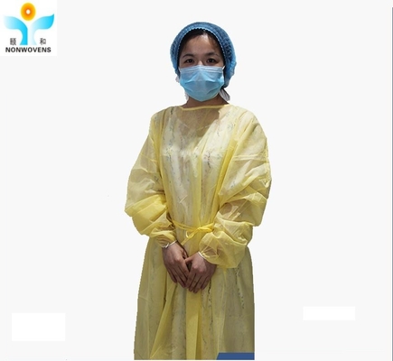 Nonwoven Fabric Disposable Isolation Gown With Tie Back Breathable Protective Wear