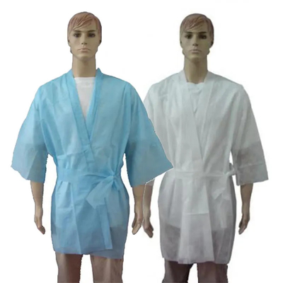 V-Neck Medical Disposable Clinic Temporary Gown 10pcs/Bag 50pcs/Case