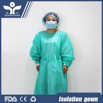 Disposable Non Woven Surgical Grown Green Isolation Clothes