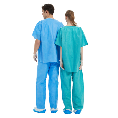 V Neck Hosital Patient Scrub Suits For Man Woman S M L XL XXL Coat And Pants