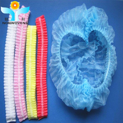 21 Inch Machine Made 10gsm PP Non Woven Bouffant Cap Spunbonded Stripe Head Hat