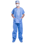 SMS V Shape Disposable Patient Scrub Suit 35gsm Biodegradable Medical