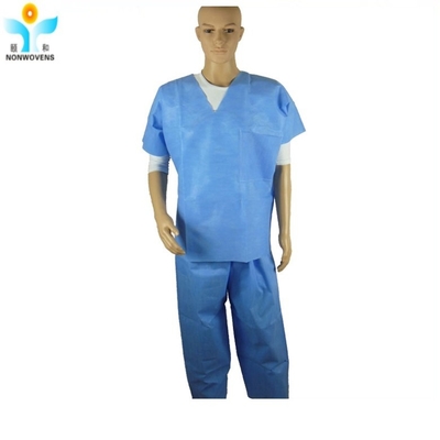 High Breathability Disposable Hospital Surgical Scrubs With Zipper Closure