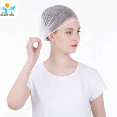 Light Polypropylene Disposable Clip Bouffant Surgical Cap 18'' 25gsm Breathable