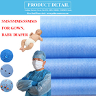 Anti Bacterial SMS repellent Nonwoven Fabric For Medical Coverall Surgical Gown