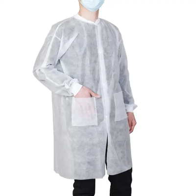 Durable Disposable Lab Coat For Hospital Waterproof Breathable Non Woven