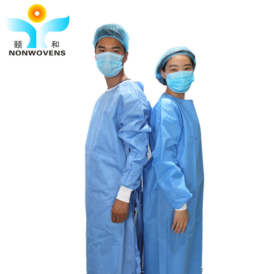 Ultrasonic SMMS non woven surgical gown sterile anti- blood protective gown for hospital