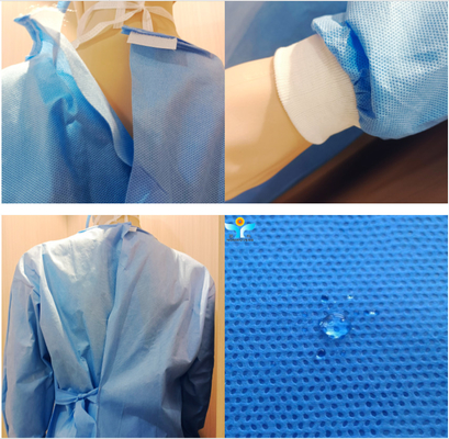 Mass Production Level3 50gsm Medical Antibacterial Disposable Surgical Gown
