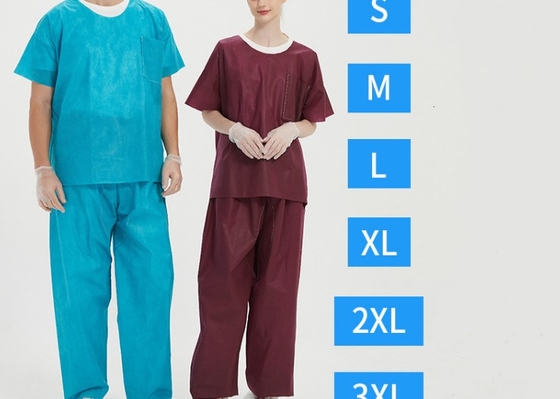 SMMS Disposable Surgical Gown Short Sleeve Patient Suits  For Hospital