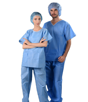 SMMS Anti Bacterial Waterproof Scrub Suits Short Sleeve Suit Patient Suits For Hospital