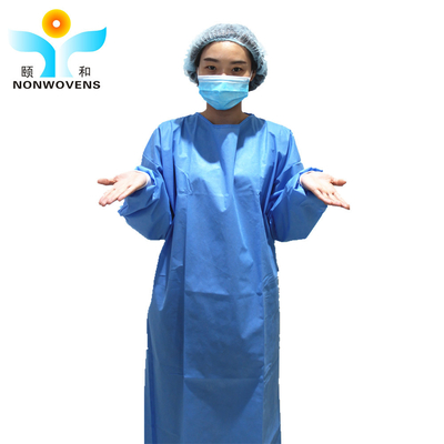 Elastic or Knitted Cuff Medical Surgical Gown with Ultrasonic Welding