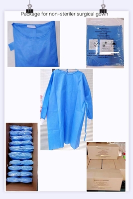 Elastic or Knitted Cuff Medical Surgical Gown with Ultrasonic Welding