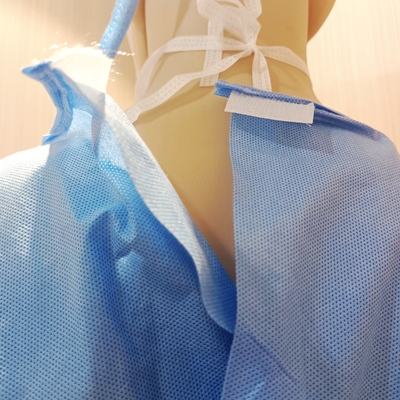 Manufacturer Medical SMS Nonwoven Surgical Gown With Ultrasonic Welding Elastic Cuff