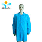 OEM Disposable Lab Coats With Cuffs And Knit Collar Pockets CE Certificate