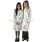 Unisex 30g Disposable Lab Coat Blue White PP SMS Bacterial Proof