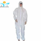 Polypropylene Disposable Protective Coverall White Disposable Overalls Hood 30gsm 35gsm