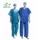 Scrub Disposable Protective Suits Anti Static with Short Sleeve ISO approval