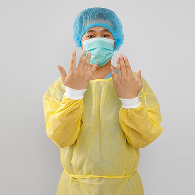 16-45gsm Disposable Isolation Gown Breathable Material Anti Static