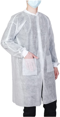 Knitted Cuff Lab Coat For Medical Use With Good Breathability Nonwoven Fabric