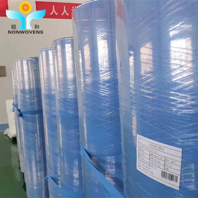 35gsm SMS Non Woven Fabric Medical Gown Material 1.6m 2.4m Width Blue