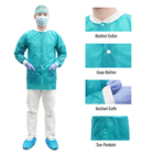Enduring Disposable Medical Coat Lightweight Nonwoven Sms Material