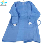 Disposable Blue SMS unisex hospital gowns Nonwoven With Knitted Cuff