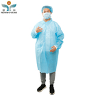 Mid Length Blue Disposable Lab Coats Resistant Knitted Collar Medical Grade