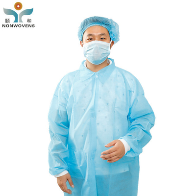 PP Non Woven 35gsm Disposable Lab Coat SMS Cleaning Room