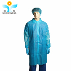 25-50gsm PP Disposable Lab Coat Knitted Wrists Single Collar
