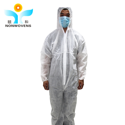 Non Woven Fabric Disposable Protective Wear Coverall 50gsm PP SMS Medical Use
