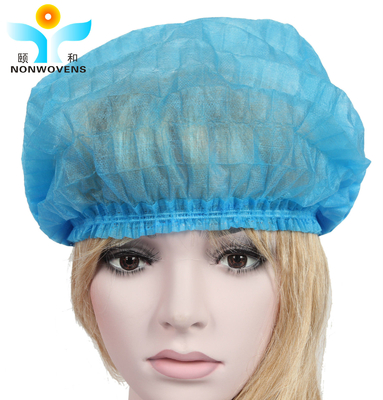 21 Inch Machine Made 10gsm PP Non Woven Bouffant Cap Spunbonded Stripe Head Hat