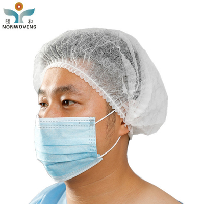PP SMS Spunlace Fabric Disposable Hair Net Cap Surgeons Bouffant Clip Cap