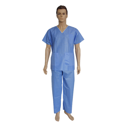 Patient PP / SM Disposable Scrub Suit SMS Hospital Uniforms V Shape