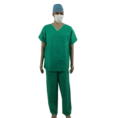 SMS Blue Knitted Cuff Sleeves Surgical Gown Reinforced Operational Room For Doctors