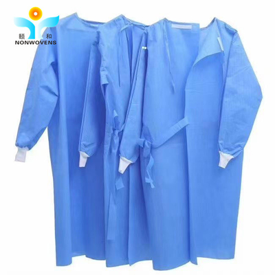 Non Woven Disposable Anti Alcohol Surgical Gown SMS Medical For Hospital