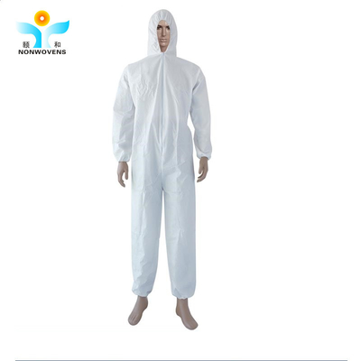 Elastic Wrist Disposable Protective Wear Coveralls Non Woven Clothing
