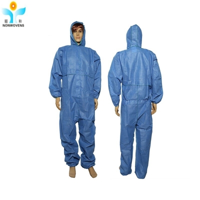 Elastic Wrist Disposable Protective Wear Coveralls Non Woven Clothing