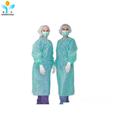 PP PE Disposable Isolation Gown Impervious With Sleeve Knitted Cuff