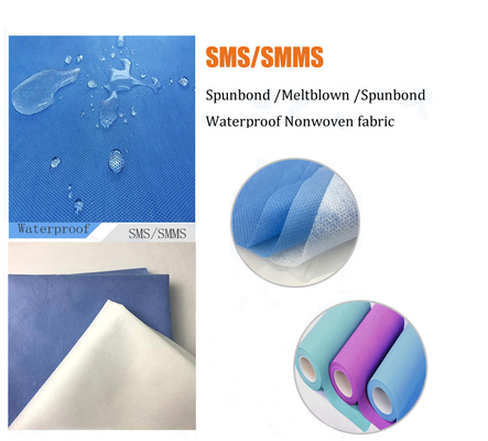 Polypropylene SMS Non Woven Fabric 15% Elongation 50gsm Anti Static