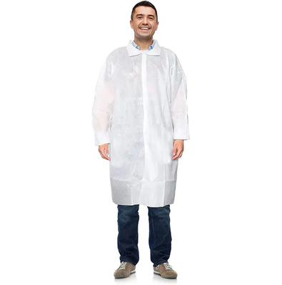 Waterproof Disposable Protective Wear Coat Nonwoven Fabric 25-50gsm
