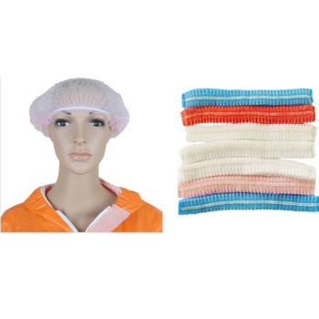 White Blue Yellow Disposable SMS Bouffant Cap MOQ 20000pcs SMS Spun-Lace