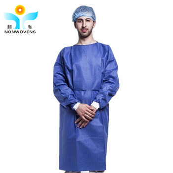 Eco Friendly SMMS Disposable Surgical Gown Nonwoven Anti-Bacterial Comfortable