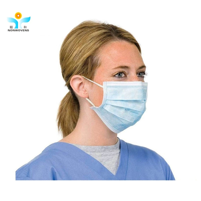 Earloop Elastic 3 Ply Disposable Face Mask Dustproof Breathable 25 Gsm For Hospital