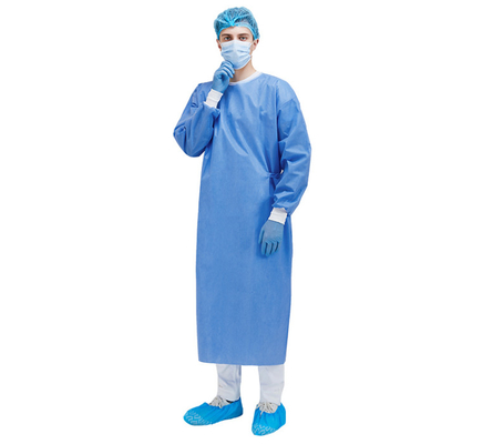 Ultrasonic SMMS non woven surgical gown sterile anti- blood protective gown for hospital