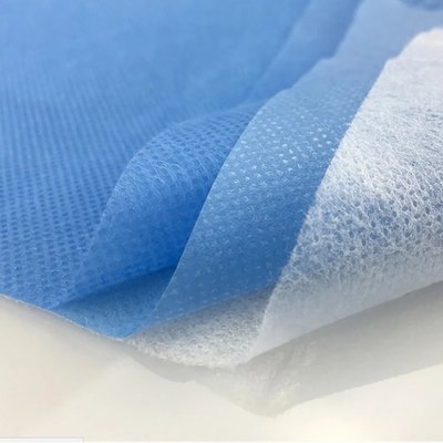 Medical Blue Disposable SMS Gown Material For Scrub Suit Mask