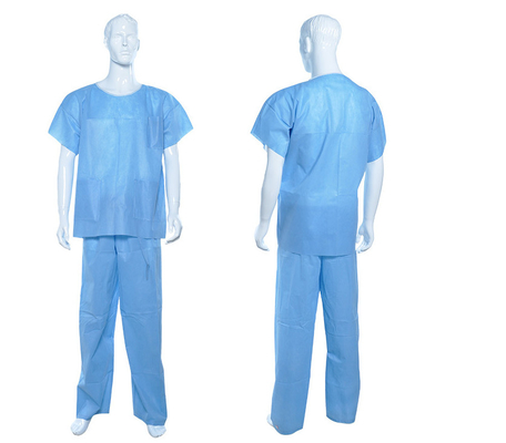 Scrubs Short Sleeve Pants SMMS Nonwoven Patient Gown Waterproof For Hospital