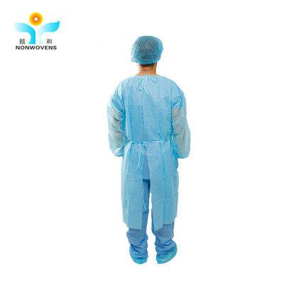 Disposable Breathable Soft Isolation Gowns With Collar Tie Sleeves