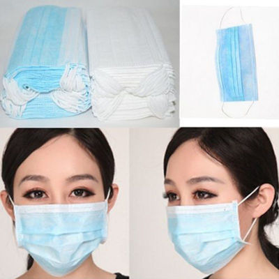 OEM Disposable 3 Ply Face Mask Eco friendly with Non latex ear loops